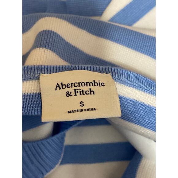 Abercrombie & Fitch Blue White Striped Sleeveless Cami Tank Crop Top Size S - Picture 5 of 6